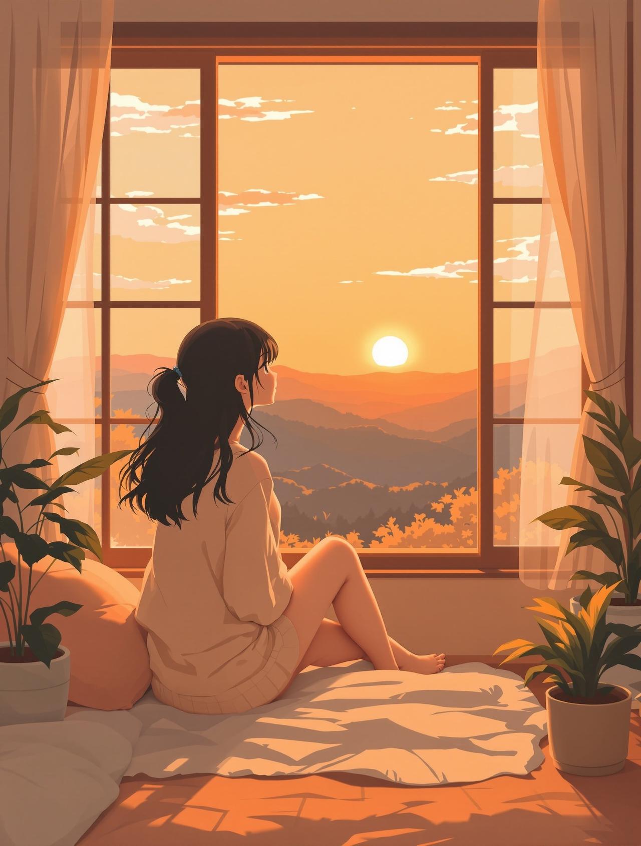 橘色日落